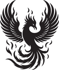 Obraz premium Dynamic Phoenix rising from flames: Symbol of renewal and strength