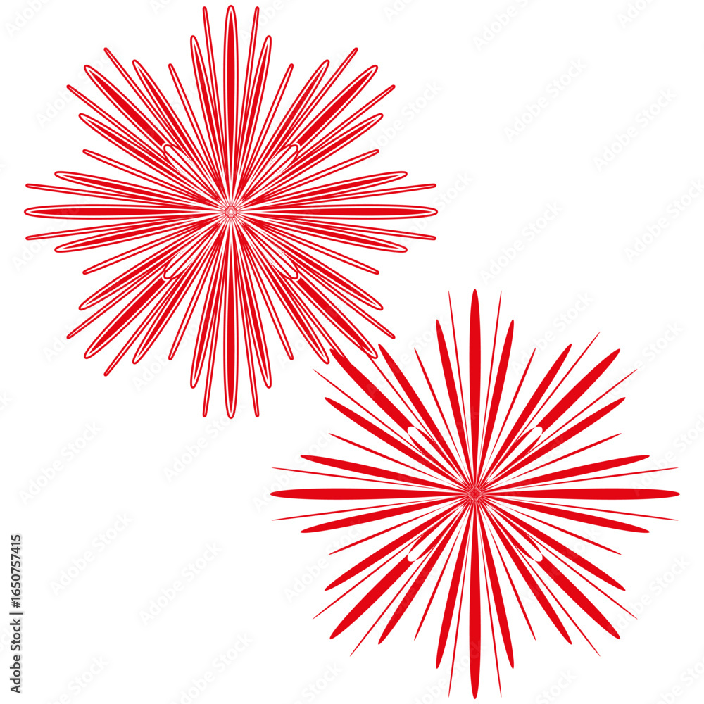 Poster red sunburst splash. dynamic explosion shape. starburst festive element. vector abstract illustratio