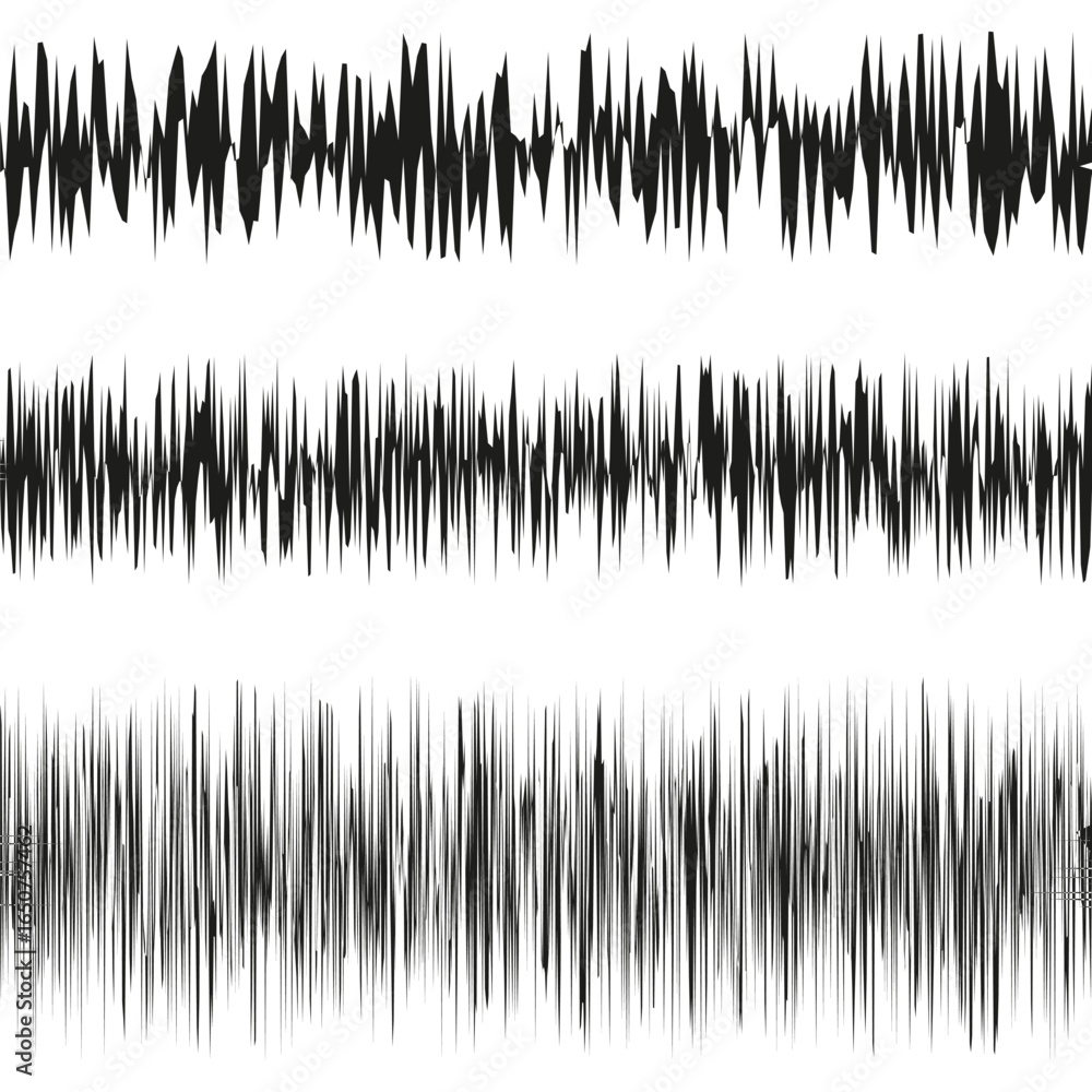 Poster horizontal noise lines. sound wave pattern. dynamic abstract graphic. vector motion illustration. ep