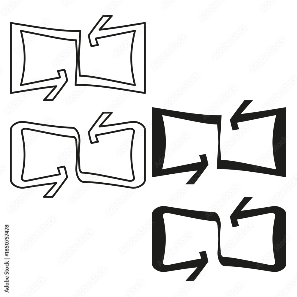 Aufkleber two dimensional cycle. business process flow. corporate loop symbol. vector graphic icon. eps 10.