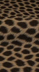 Naklejka premium Close-up view of a textured leopard print pattern, showcasing detailed fur and spots.