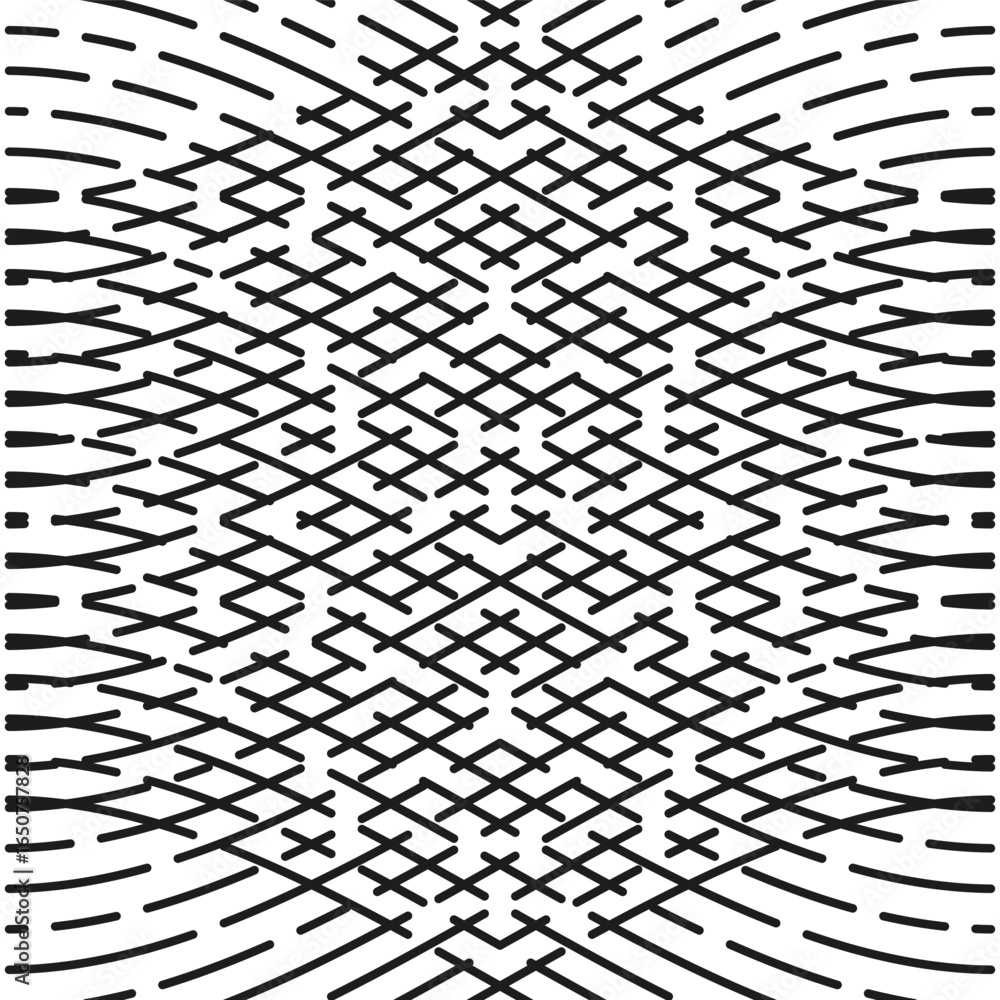 Poster woven line pattern. abstract texture background. intersecting lines illustration. optical illusion v