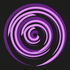 Spiral vortex illustration. Violet swirl pattern. Dynamic rotation graphic. Vector hypnotic symbol. EPS 10.