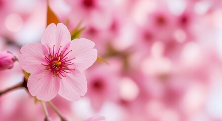 Fototapeta premium Beautiful pink cherry blossom flower in spring