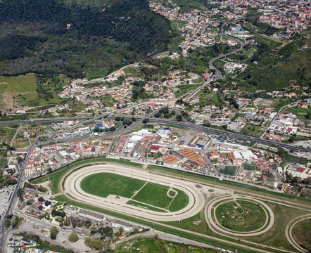 Aerial view of the Ippodromo di Agnano in Naples