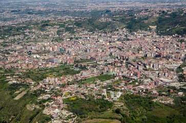 Aerial view of the Astroni and Pianura districts of Naples