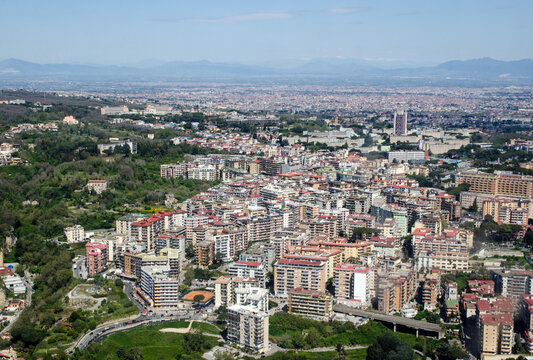 Aerial view of Rione Alto district of Naples