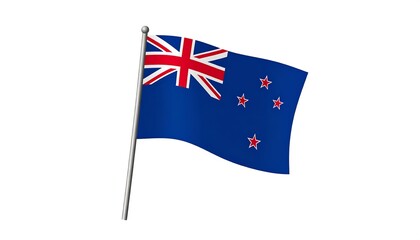 Fototapeta premium New Zealand flag illustration on white background.