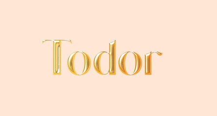 Todor name. European Name illustration. Colorful gradient graphic vector typography with removable background. 3D Separate european name.