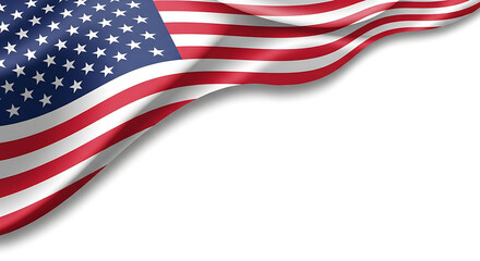 Obraz premium Waving national flag border on white background for patriotic celebrations and government holiday announcements