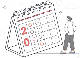 desk calendar time management illustration
