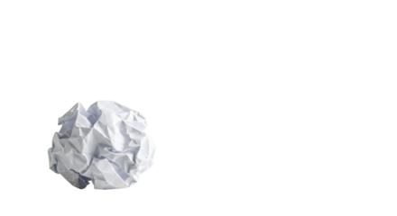 transparent circular crumpled paper with intricate folds, resting serenely on a transparent surface against a seamless background with copy space. Concept of problem-solving