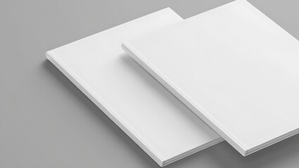 Two Blank White Book Mockups Presentation Template Top View