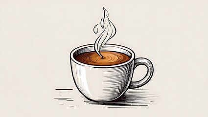 Steaming Coffee Cup Illustration Hot Drink Caffeine Beverage