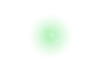 Soft glowing green light blur with radiant aura on white background. Abstract neon energy glow...