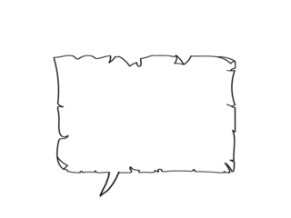 Jagged speech bubble outline with starburst edges on white background. Comic style dialog balloon template for text, chat, or message design. Abstract conversation graphic element illustration.