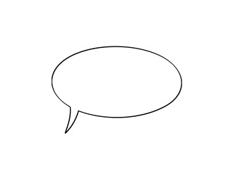 Empty speech bubble outline on white background for text or comic design. Simple dialogue balloon...