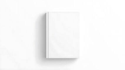 Blank White Book Mockup Closed Clean Minimalist Design Template