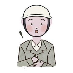 工事現場で驚いた表情の男性スタッフ