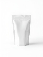 White Spout Pouch on White Background Package Mockup