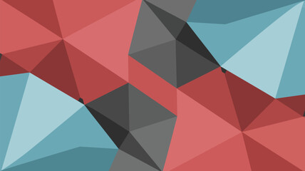 Geometric background with intersecting triangles in shades of red gray and blue creating a mosaic effect