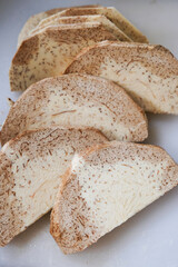 A detailed close-up of oxidized taro