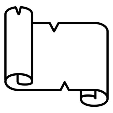 Icono rollo de papel antiguo. Silueta de pergamino con l&iacute;neas para su uso en invitaciones y tarjetas	