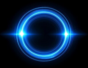 Obraz premium Glowing Blue Circular Light Frame.