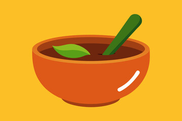 Clay Bowl with Herbal Infusion and Spoon