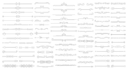 Vector art of collection of decorative dividers and design elements isolated on white background