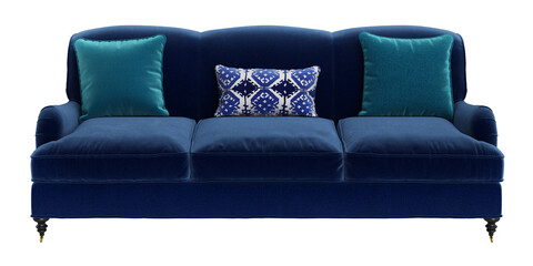 Classic sofa isolated on white background.Digital illustration.3d rendering