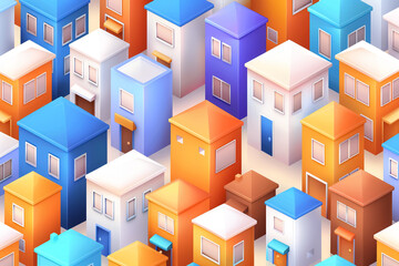 Fototapeta premium Isometric Vector Business Growth in City.