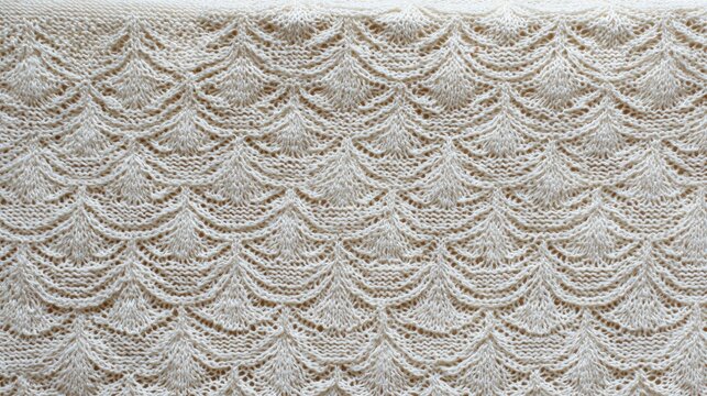 Cream-colored knitted textured blanket