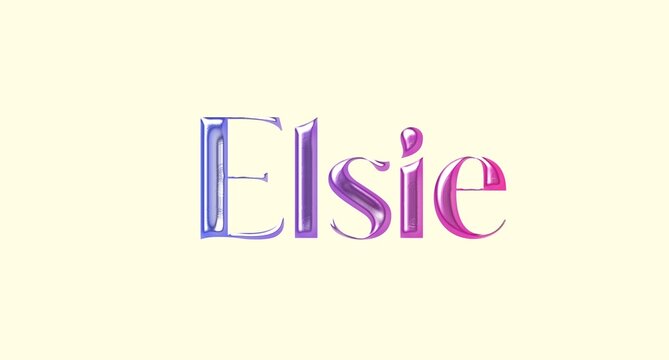 Elsie name. European Name illustration. Colorful gradient graphic vector typography with removable background. 3D Separate european name.