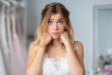 worried bride with checklist