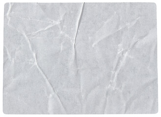 White adhesive glued paper sticker label with transparent background cut out design element