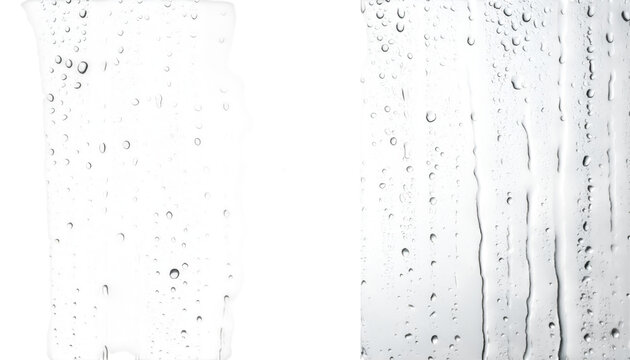 Raindrops on Glass: Intricate patterns of raindrops adorn a pane of glass, offering a serene visual of water droplets and lines of streams. This evocative photo captures the delicate dance of water. - Powered by Adobe