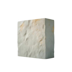 Pale Grey Stone Block with Transparent Background