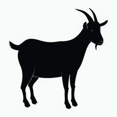 Goat Silhouette Vector Black Minimalist Goat Outline Design