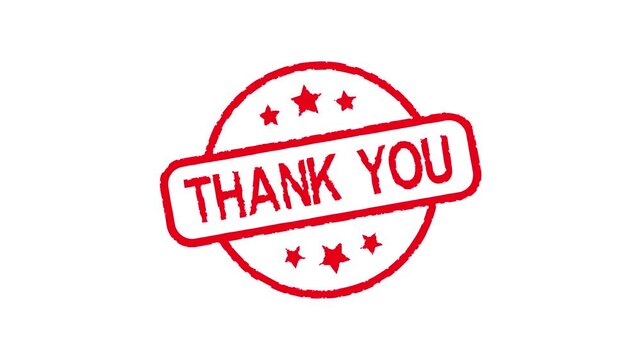 Thank You - Stamp, Imprint, Seal Template. Motion Graphics Video Footage. Chroma key. 4K Stamp Imprint Seal Template Animation. Alpha Channel