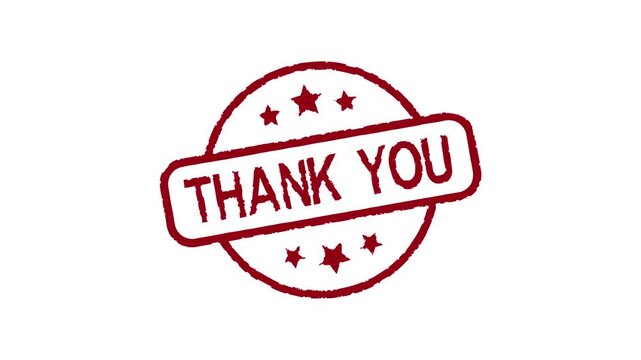 Thank You - Stamp, Imprint, Seal Template. Motion Graphics Video Footage. Chroma key. 4K Stamp Imprint Seal Template Animation. Alpha Channel