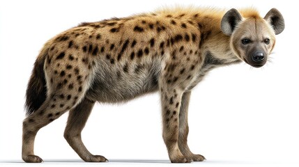 Naklejka premium Side view of a spotted hyena