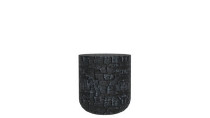 3D Render a black vase with a cracky surface
