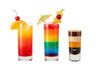 Tequila Sunrise Rainbow Paradise B52 PNG Transparent Isolated on White Background