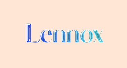 Lennox name. European Name illustration. Colorful gradient graphic vector typography with removable background. 3D Separate european name.