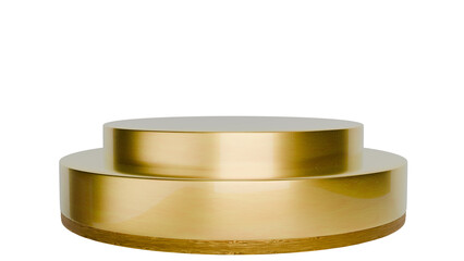 3D Render a gold cake stand with a white background