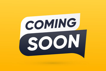 Coming Soon Announcement Banner Label Vector Design