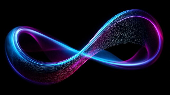 Infinity Symbol with Abstract, Neon, Light, and Design.
