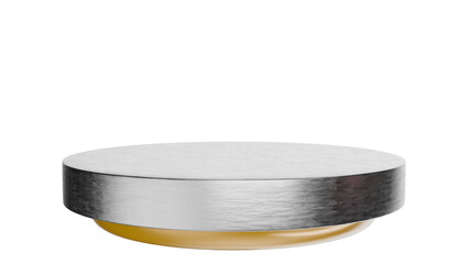 3D Render a white bowl with a silver lid