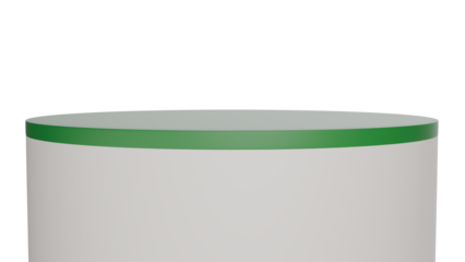 3D Render a white container with a green lid